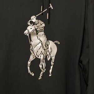 Black Polo Shirt with Silver Logo